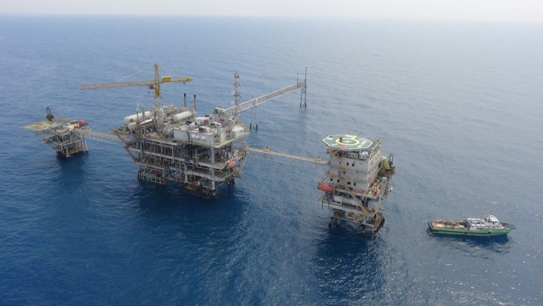 Offshore platform jackets with supply vessel