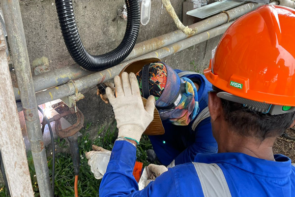 NDT technician performing weld inspection