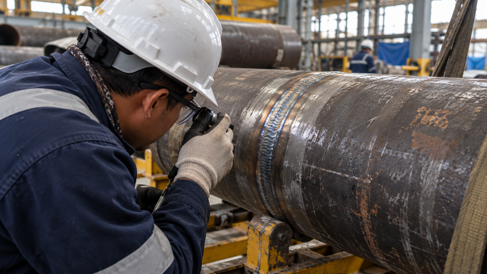 Welding inspection on pipe fabrication